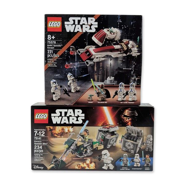A Pair of LEGO Star Wars Sets: Keanan's Speeder Bike and BARC Speeder Escape