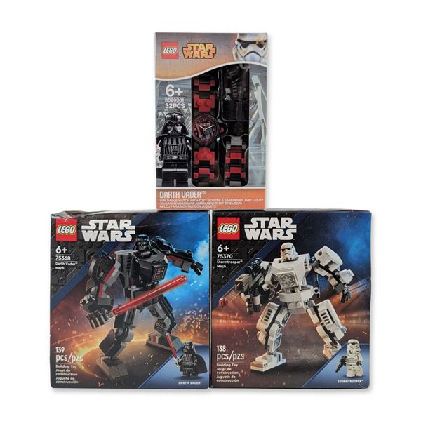 3pc Star Wars LEGO Bundle: Vader Mech 75368, Stormtrooper Mech 75370, & ClicTime Watch