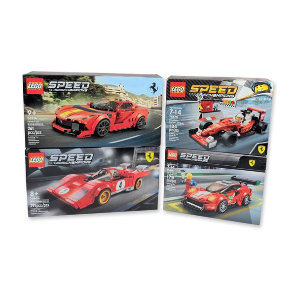 Collection of Four LEGO Speed Champions Ferrari Building Sets