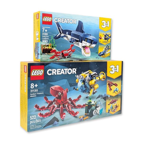 Two LEGO Creator 3-in-1 Deep Sea Construction Sets