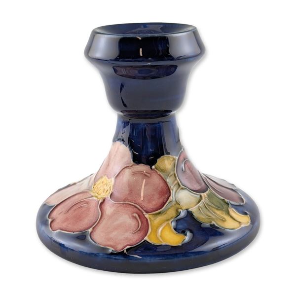 Moorcroft Clematis Pattern Ceramic Candlestick
