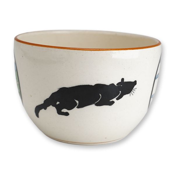 Cats and Birds Pattern Ceramic Bowl