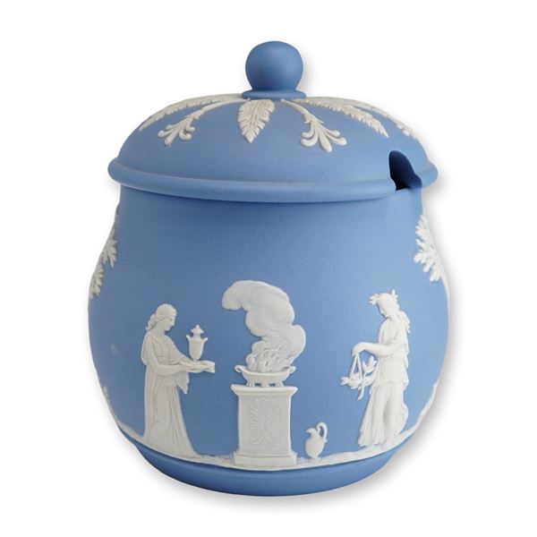 Wedgwood Blue Jasperware Lidded Preserve Jar