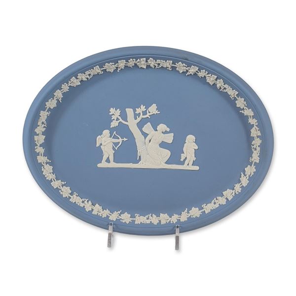 Wedgwood Blue Jasperware Oval Tray