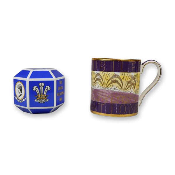 2pc Wedgwood Royal Commemorative Ceramic Items