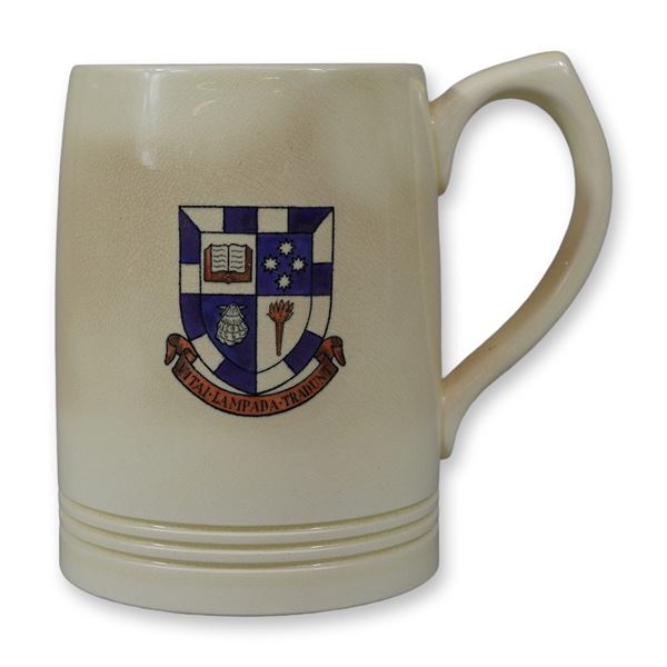 Keith Murray for Wedgwood Ceramic Armorial Mug Sydney Grammar School