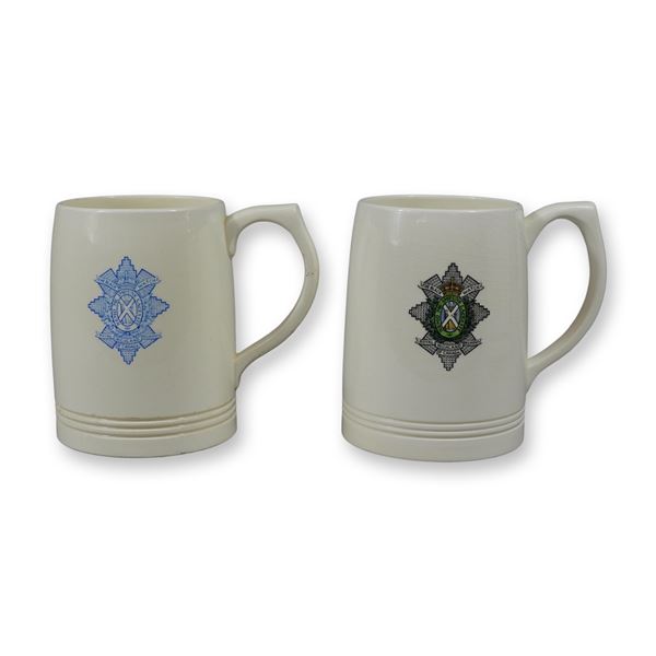 Pair of Wedgwood by Keith Murray Mugs, The Black Watch Royal Highland Regiment of Canada