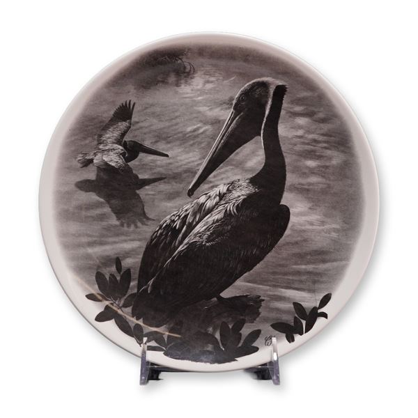 Wedgwood American Birds Black and White Bone China Trial Sample Plate