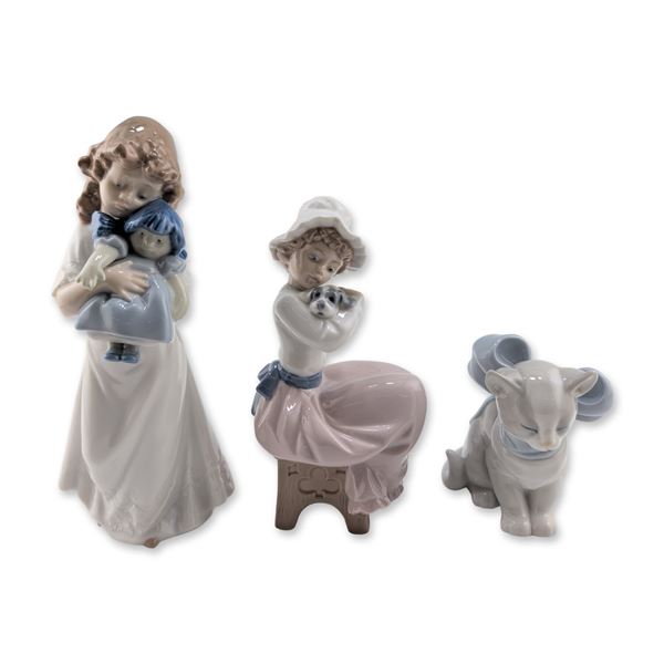 3pc NAO by Lladro Porcelain Figurines