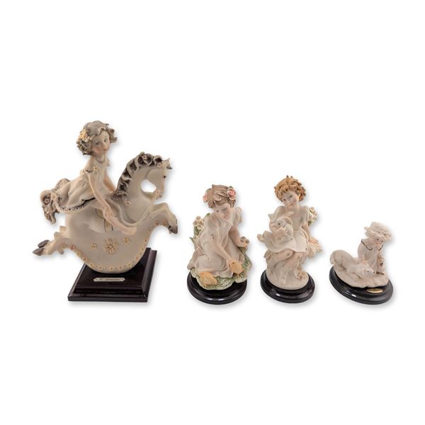 4pc Giuseppe Armani Florence Sculture d'Arte Porcelain Figurines