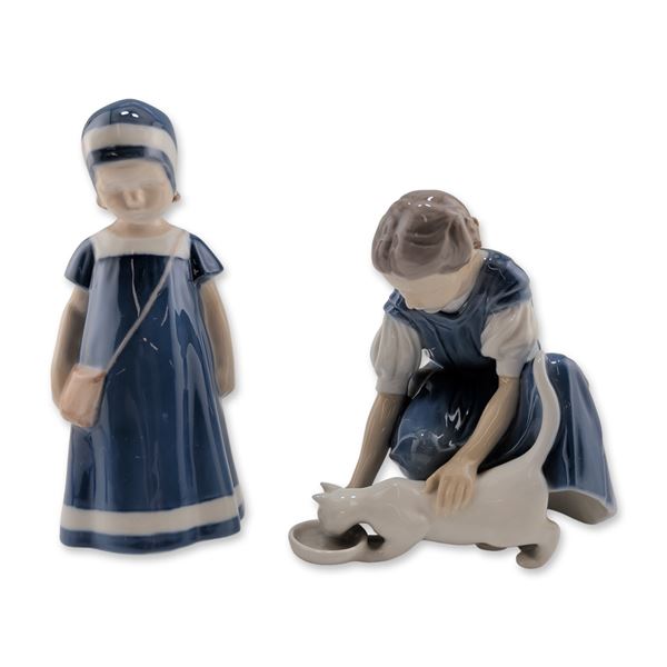 Two Bing and Grondahl Danish Glazed Porcelain Figurines