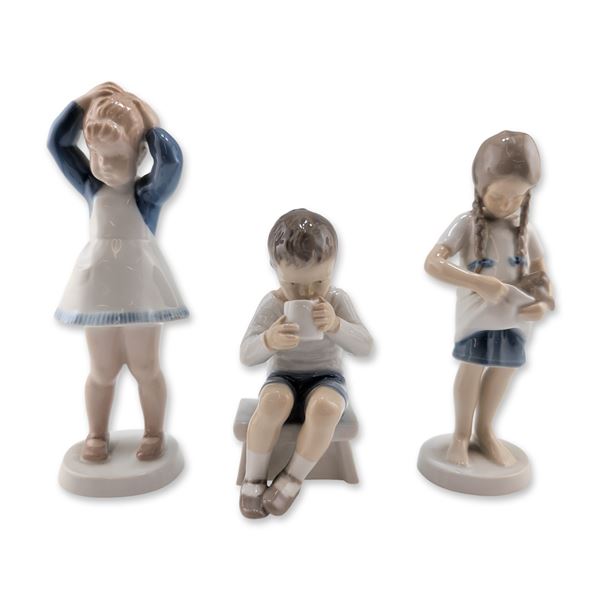 Three Bing & Grondahl Danish Porcelain Child Figurines