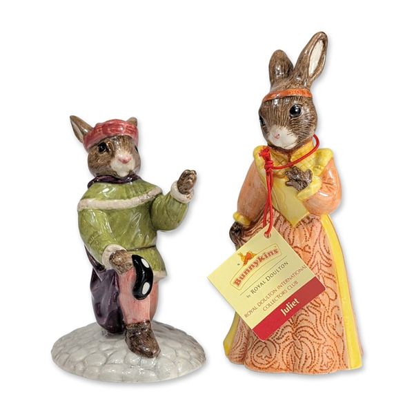 2pc Royal Doulton Bunnykins Romeo and Juliet Figurines