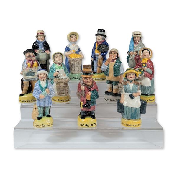 11pc Franklin Porcelain Cries of London Toby Jugs