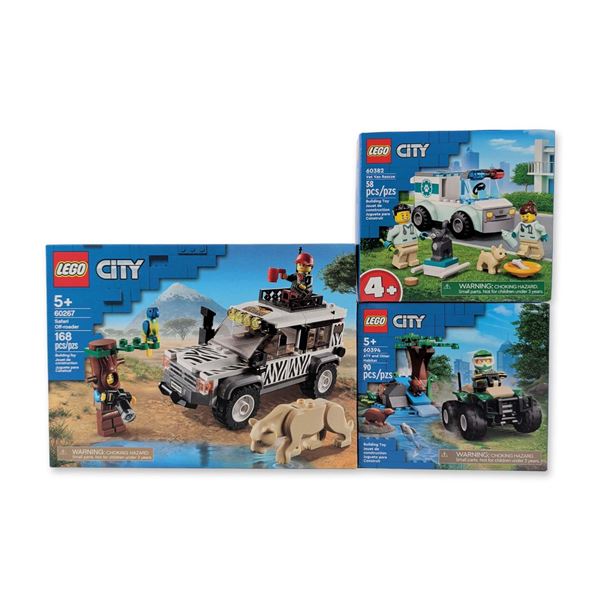 Three LEGO City Wildlife Building Sets