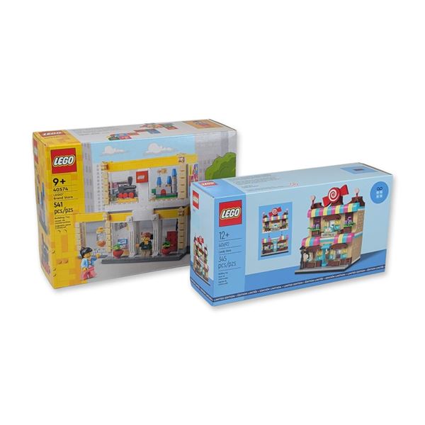 2 LEGO Brand Store and Candy Store Sets