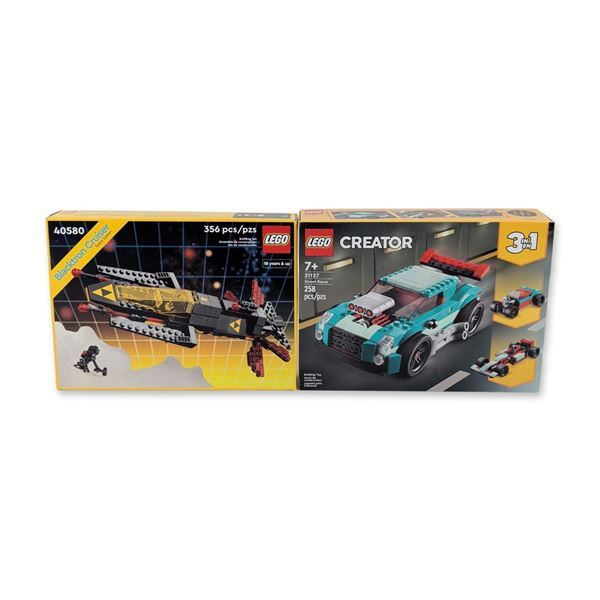 LEGO 2-Set Lot: Creator Street Racer & Retro Space Blacktron Cruiser