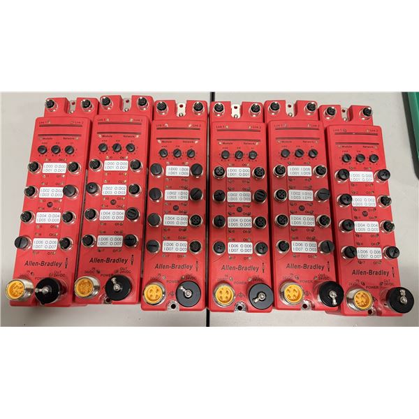 Lot of (6) Allen Bradley #1732ES-IB8XOBV4 Armor Block Guard I/O Input/Output Module