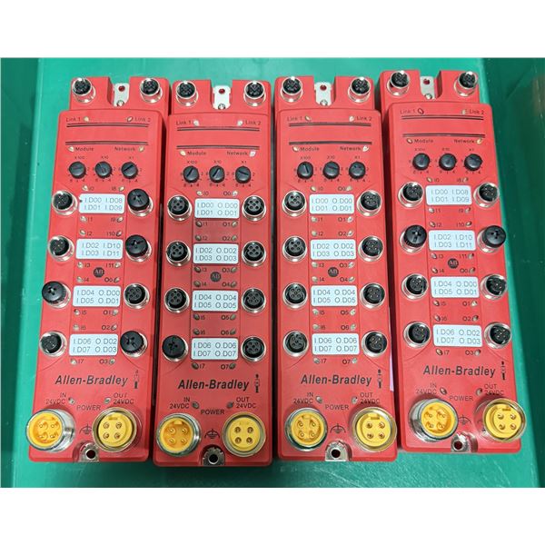 (4) Allen Bradley #1732ES-IB8XOBV4 Armor Block Guard I/O Input/Output Module