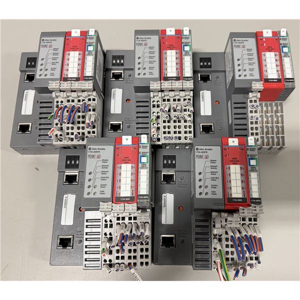 (5) Allen Bradley #1734-AENTR Point I/O Dual Port Network Adaptor w/Various Modules