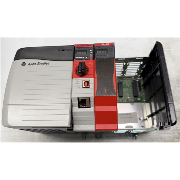 Allen Bradley #1756-A4/C 4 Slot Chassis w/#1756-PB72 Power Supply, Logix5582ES & 1756-L8SP Modules