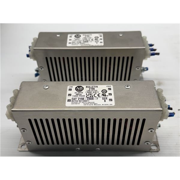(2) Allen Bradley #2198-DB08-F Line Filters
