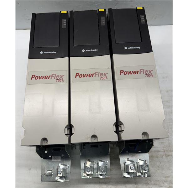 (3) Allen Bradley #20G11 R D 3P4 JA0NNNNN Power Flex 755 AC Drives