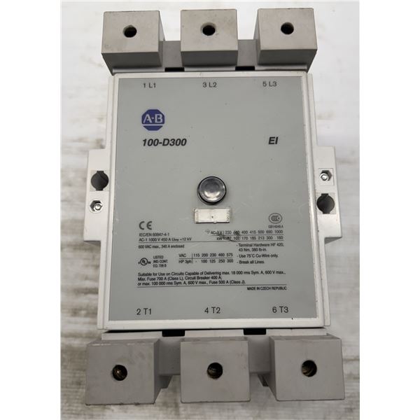 Allen Bradley #100-D300 Contactor w/#100-DTB420 Terminal Blacks
