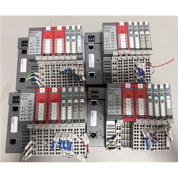(4) Allen Bradley #1734-AENTR Point I/O Dual Port Network Adaptor w/Various Modules
