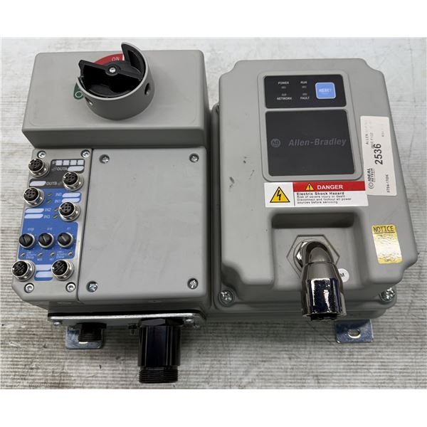 Allen Bradley #281E-F12Z-10B-RRG ArmorStart Control Module w/280E-FN-10-RG Ethernet Base