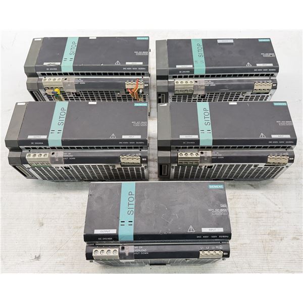 (5) Siemens #6EP1437-3BA SITOP 40A 3ph Power Supplies w/6EP1 961-3BA10 SIPLUS Modular Signaling