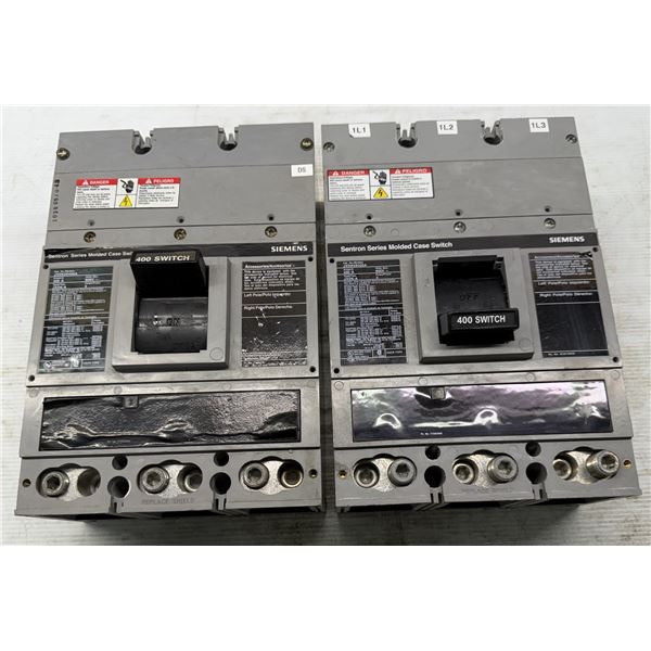 (2) Siemens #JXD63S400A Sentron Series Molded Case Switches Type JXD6-A