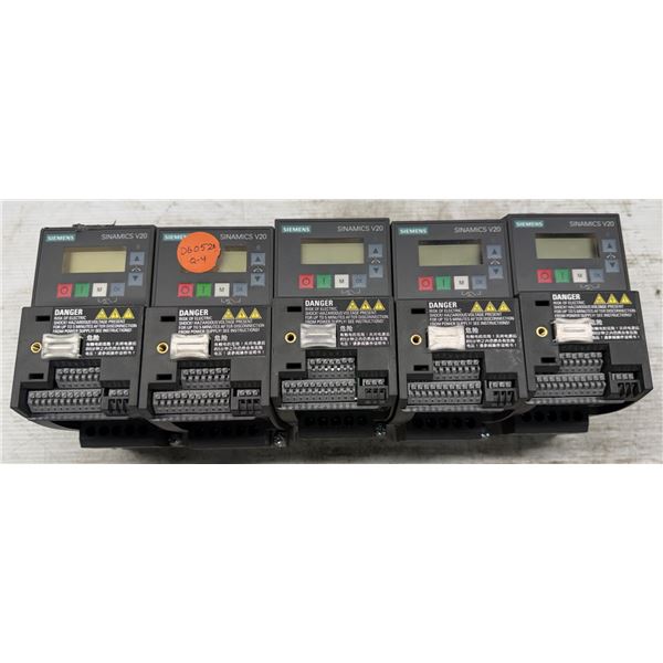 (5) Siemens #6SL3210-5BB17-5UV1 Sinamics V20 Inverters
