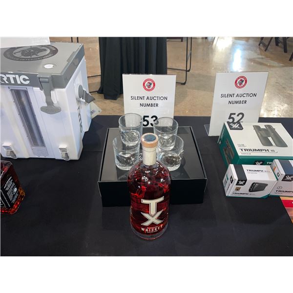 TX Whiskey with set 4 Elephant Tumblers