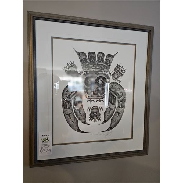 First Nations Numbered Print "Owl With Tree frogs" by Carl Stromquist  B