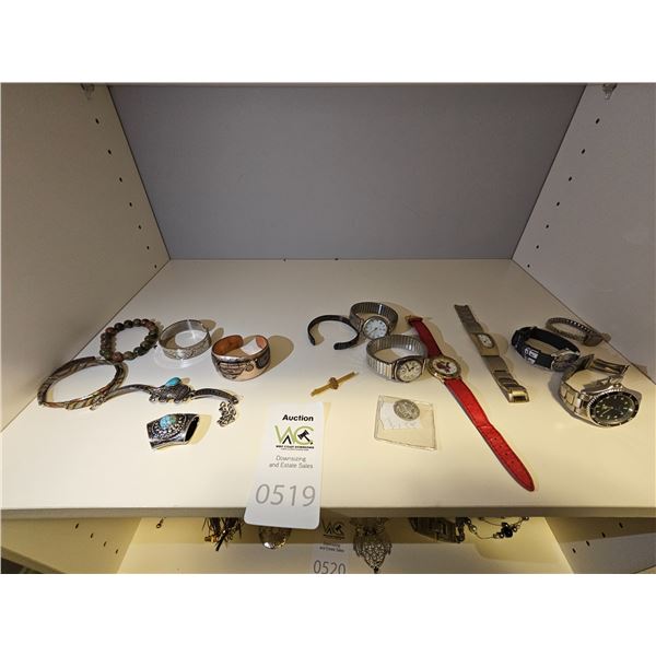 c1930's J.W. Benson Wrist Watch & Jewelry A