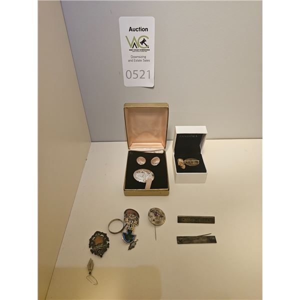10k Gold Pin, Gold Tooth & Silver Pins A