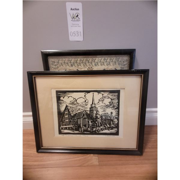 Antique Needle Point & Print B