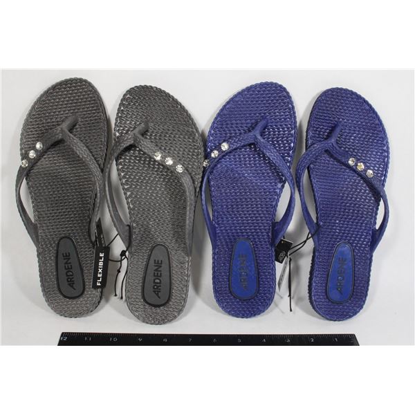 2 PAIRS OF SIZE 8 FLIP FLOPS