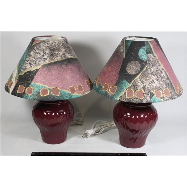 2 - 1980'S MATCHING BEDSIDE TABLE LAMPS