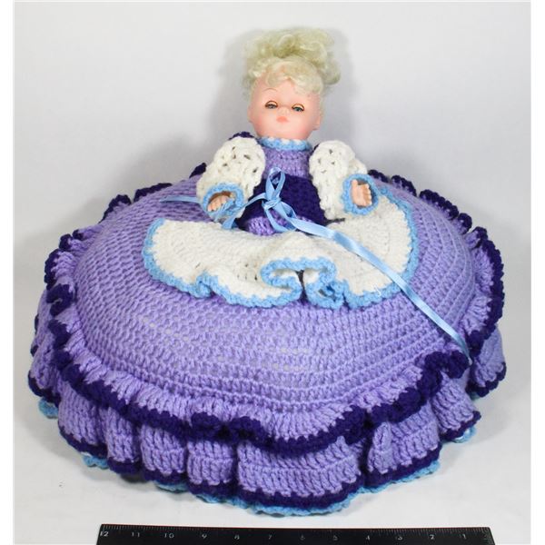 FIBRE-CRAFT BED DOLL WITH CROCHET DRESS "POLLY PU
