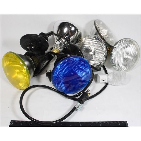 OUTDOOR FLOOD BULBS + 2 STANDS
