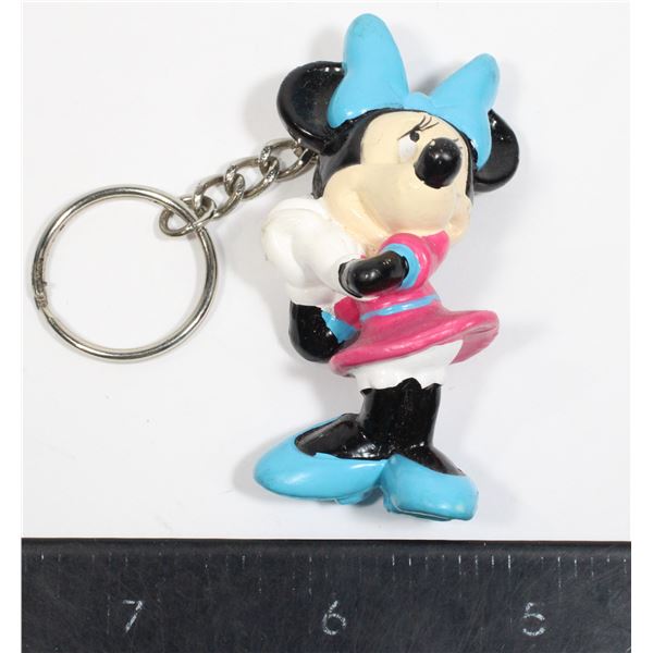 VINTAGE PVC MINNIE MOUSE FIGURINE KEYCHAIN