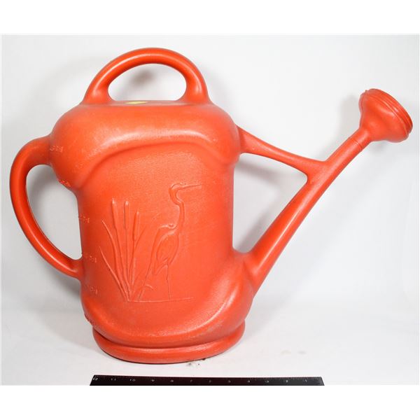 OLD SCHOOL 3 GALLON WATERING CAN WITH HERON - RED