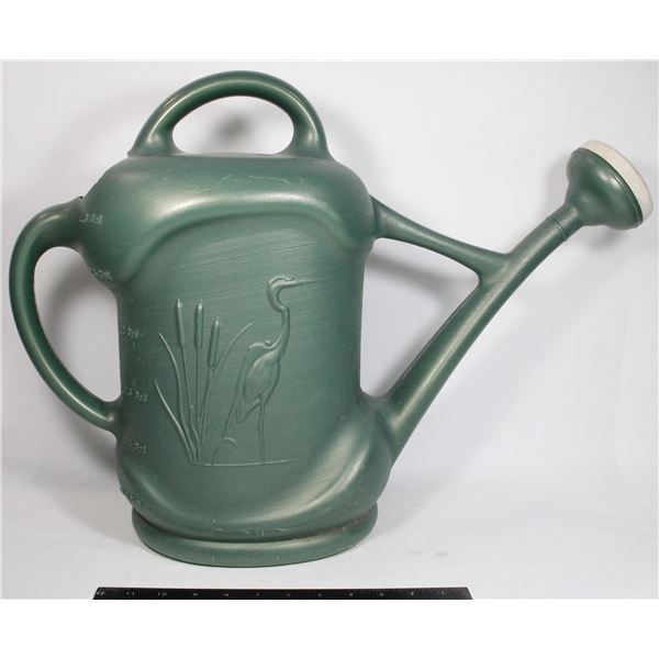 OLD SCHOOL 3 GALLON WATERING CAN WITH HERON - GREE