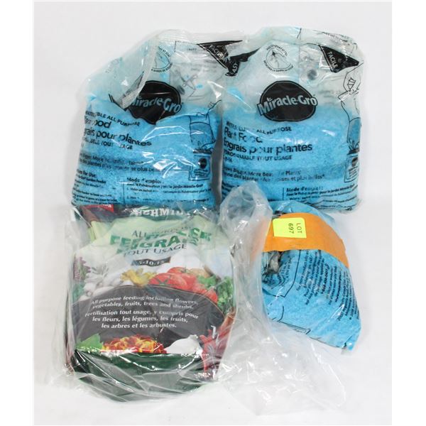 2 1/2 BAGS OF MIRACLE GROW PLANT FOOD AND