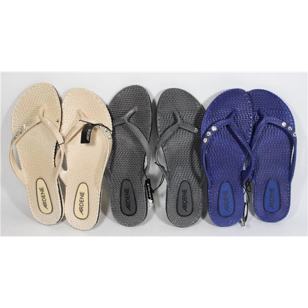 3 NEW PAIRS OF SIZE 8 FLIP FLOPS