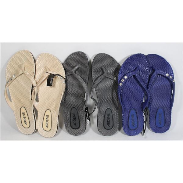 3 NEW PAIRS OF SIZE 8 FLIP FLOPS
