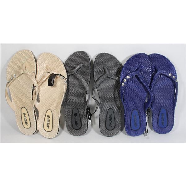 3 NEW PAIRS OF SIZE 8 FLIP FLOPS