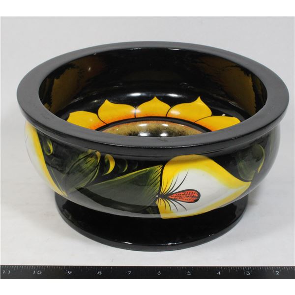 HAND PAINTED WOODEN BOWL